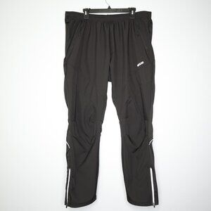 Arsuxeo Black Polyester Mid-Weight Windbreaker Drawstring Sweatpants - Men's XXL